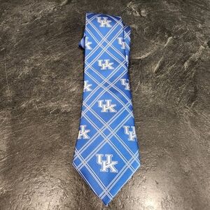University Of Kentucky Blue Plaid With UK Logo Tie Eagles Wings